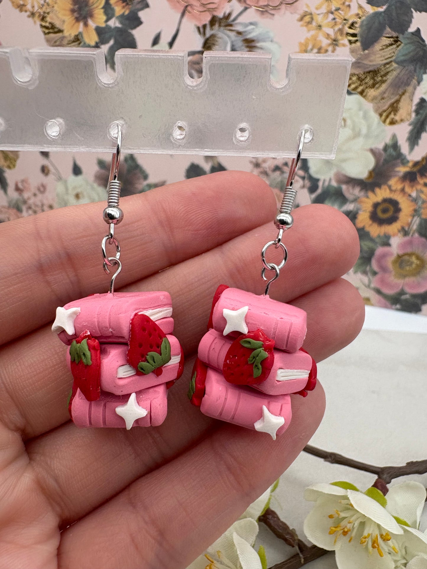 Strawberry Bookstack Earrings