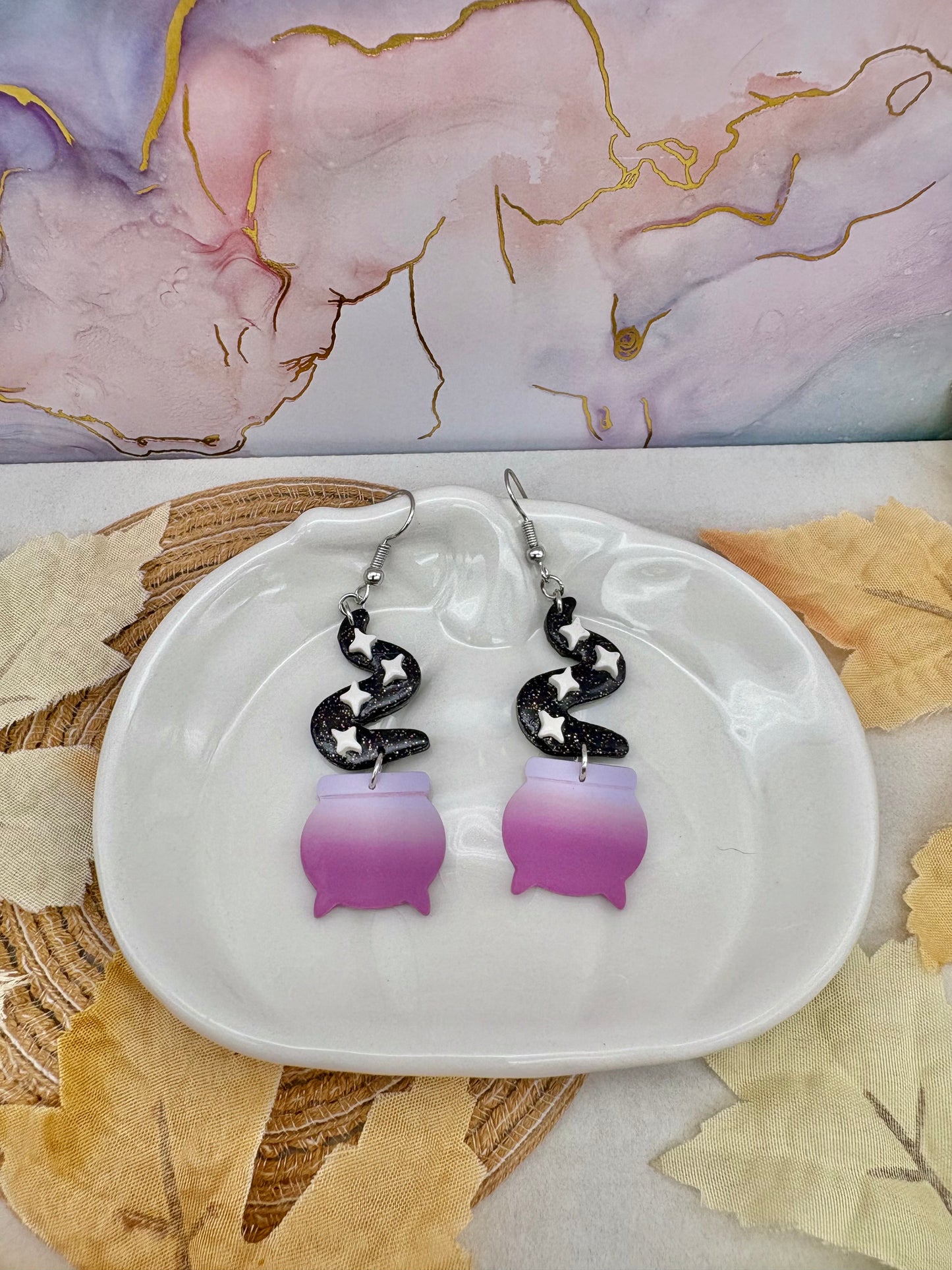 Purple Ombre Cauldron Earrings