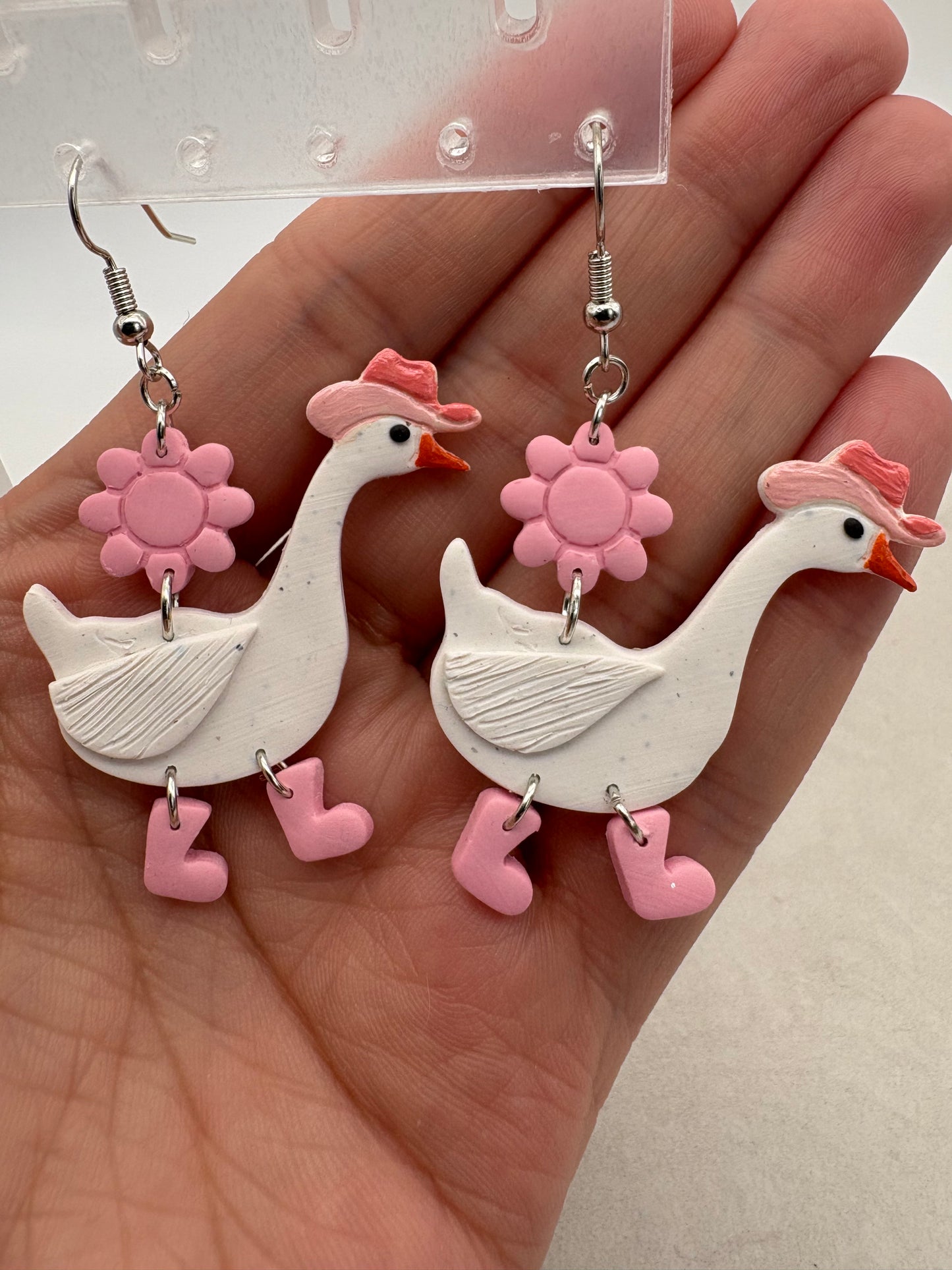 Silly Cowboy Goose With Pink Boots