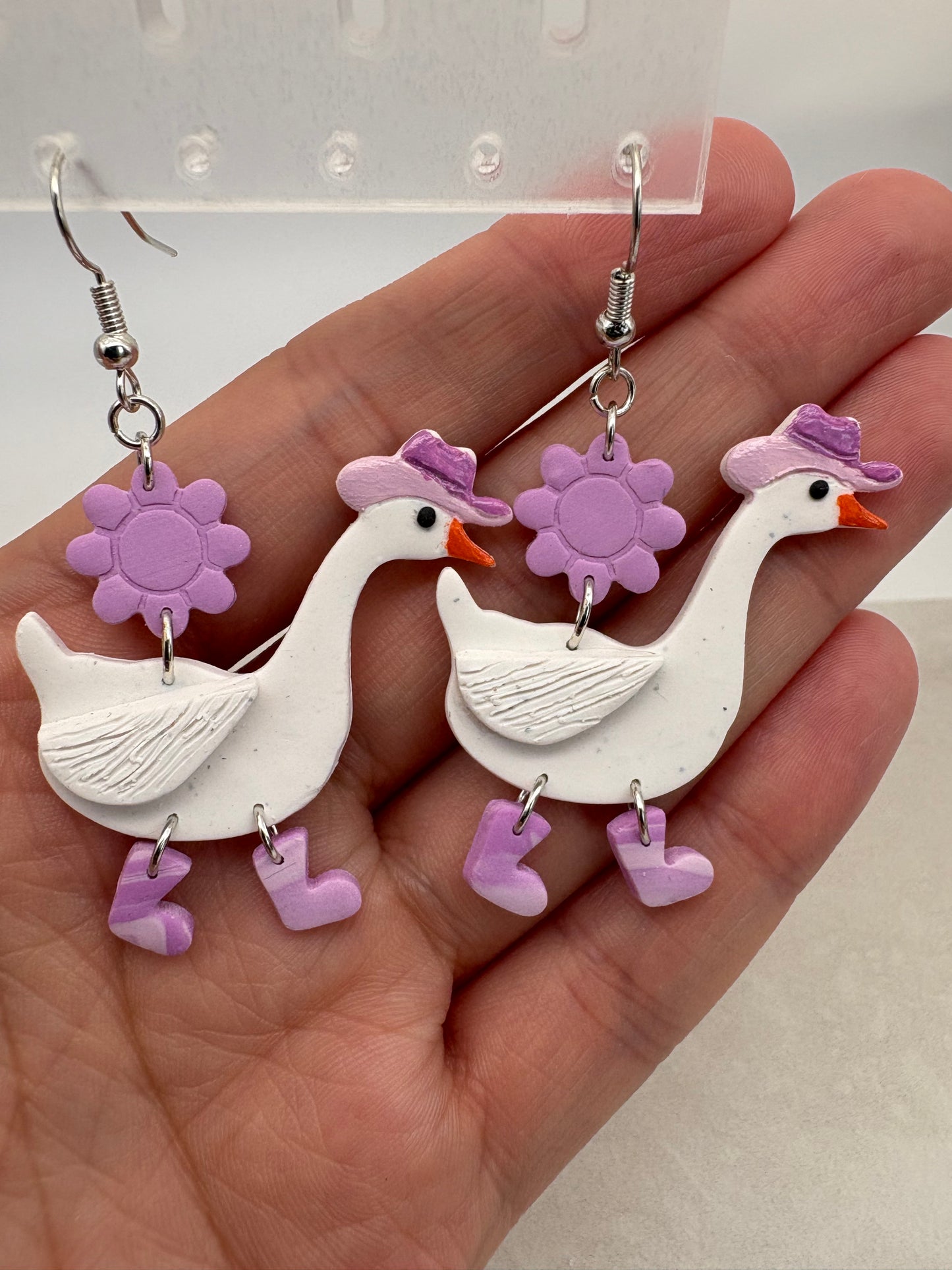 Silly Cowboy Goose With Purple Boots