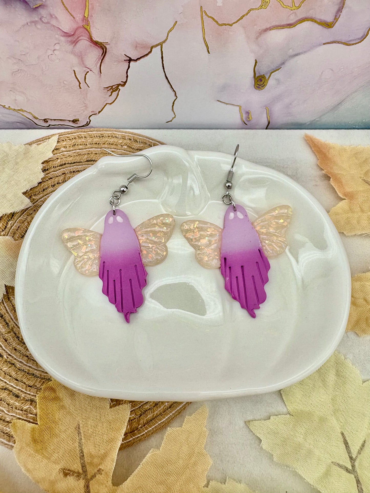 Lilac Ombre Fairy Ghostie Earrings