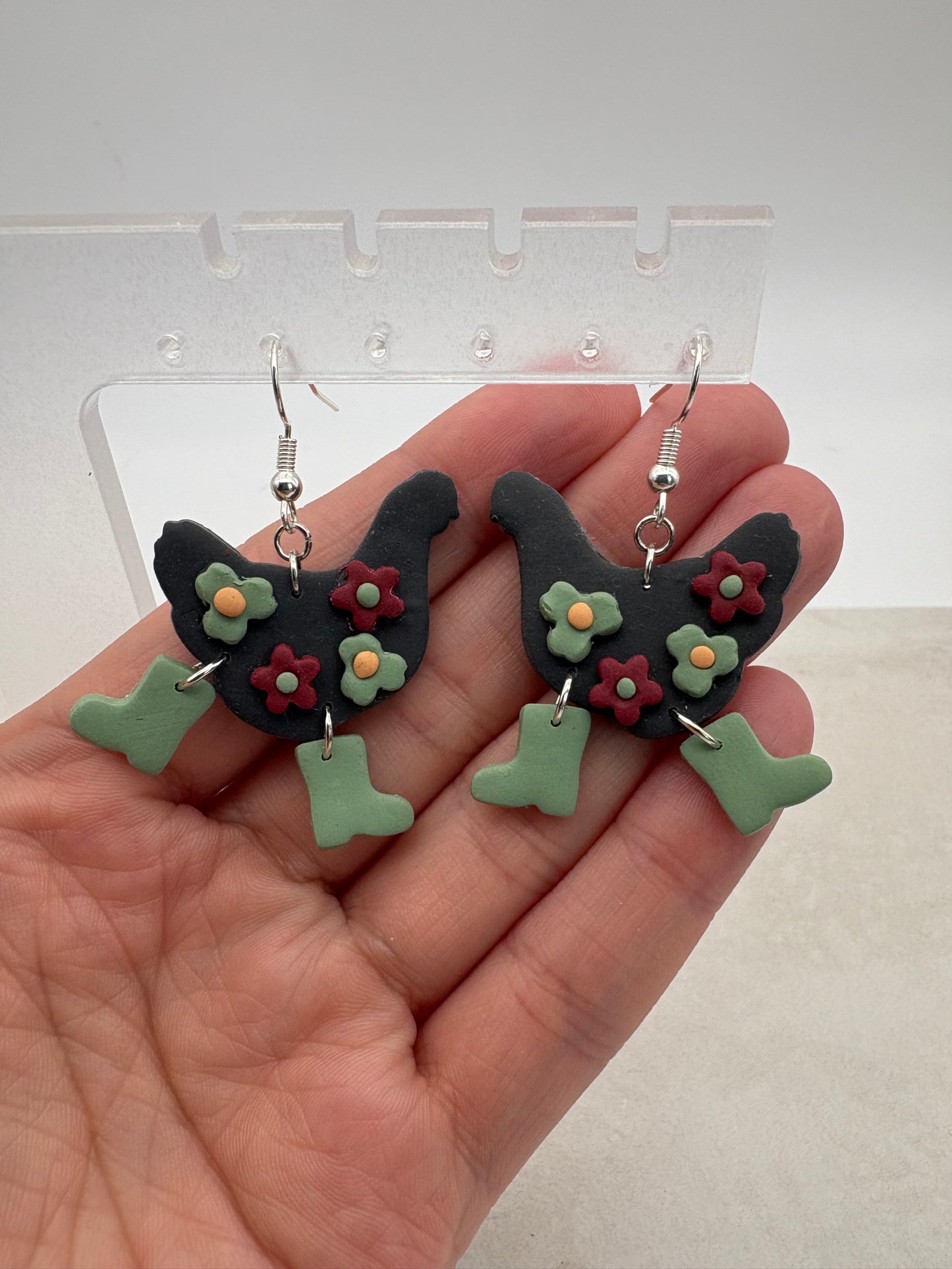 Floral Chickens With Boots