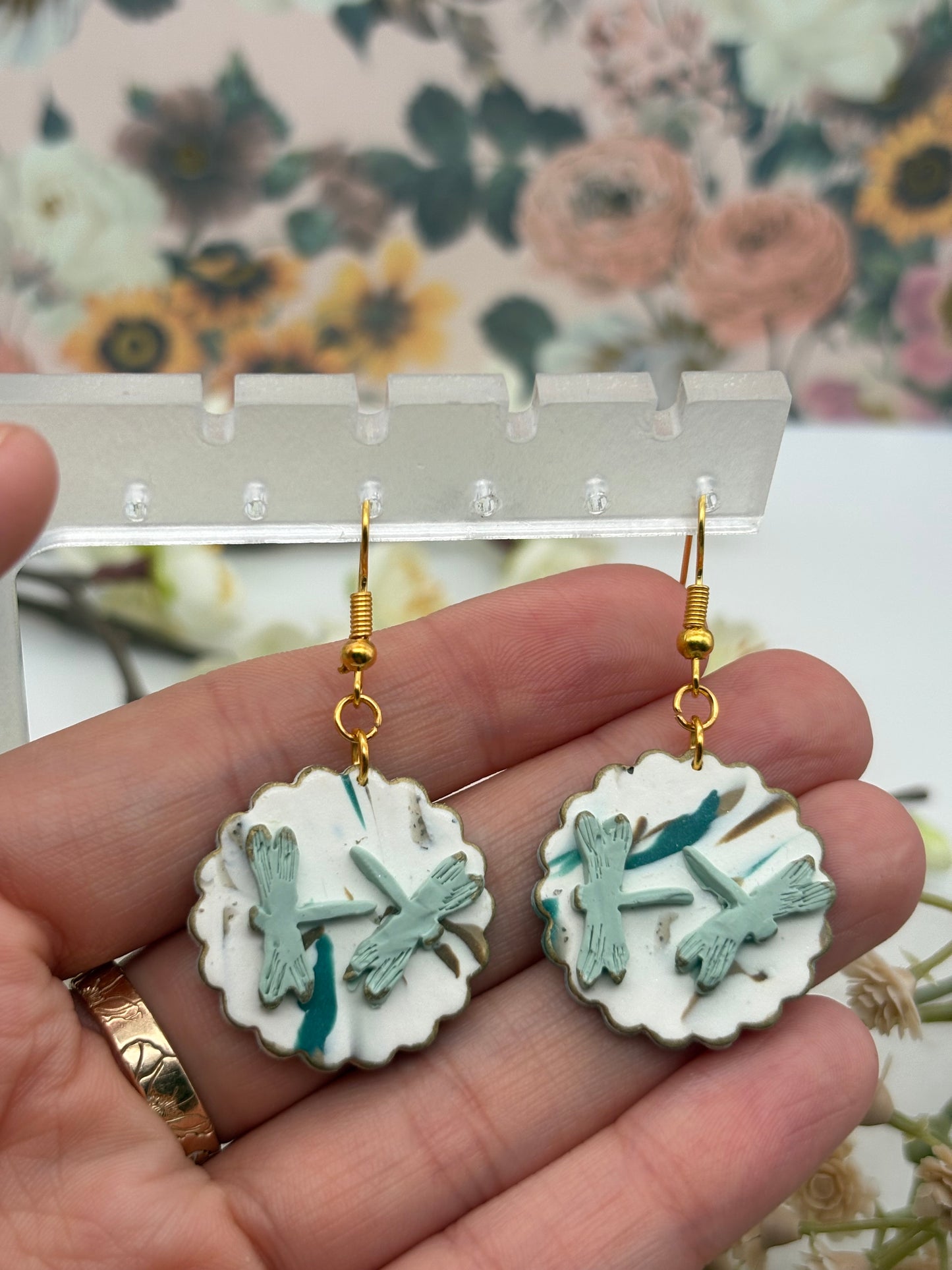 Marbled Dragonfly Earrings