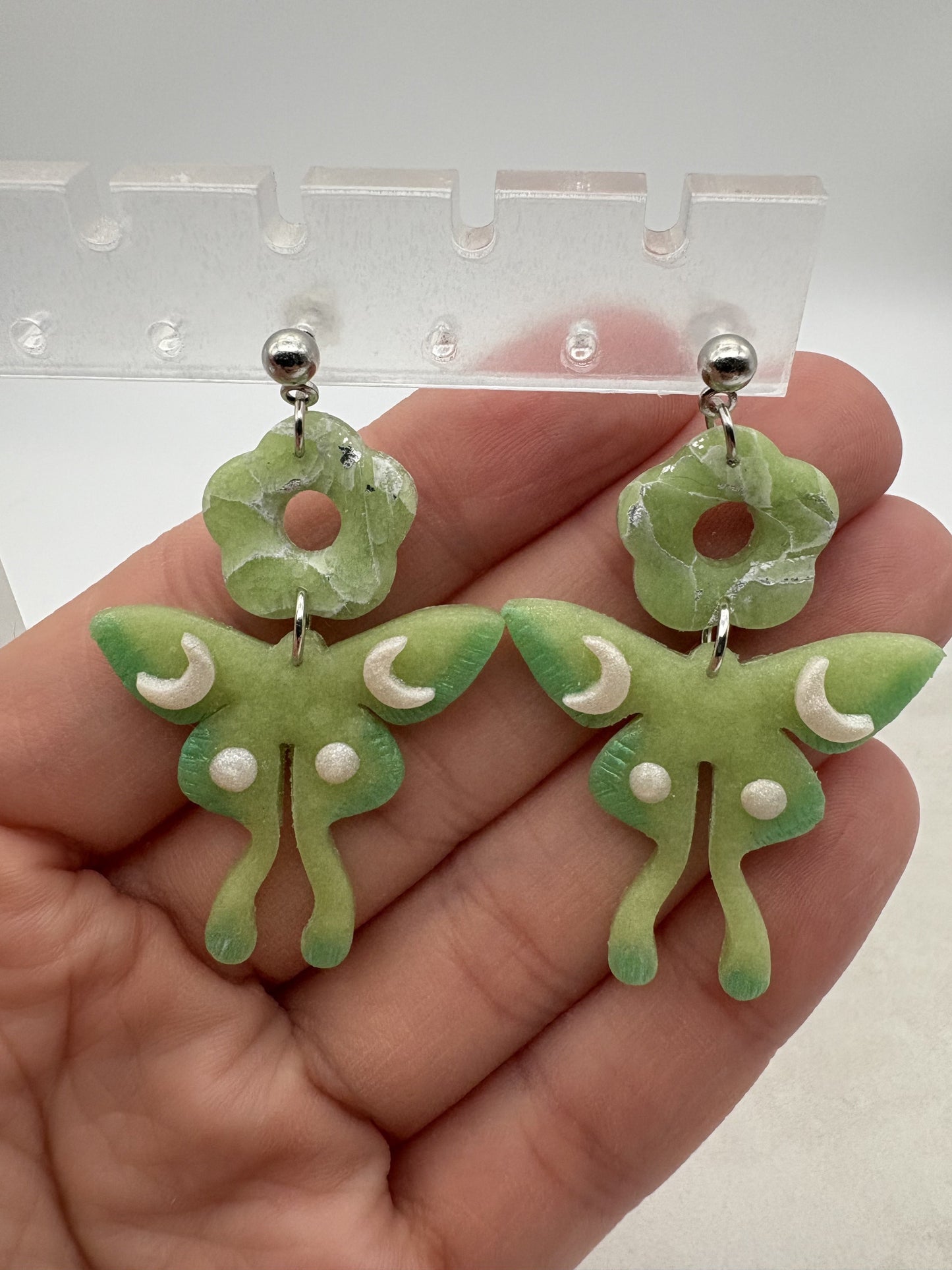 Luna Moth Magic With Marbled Flowers