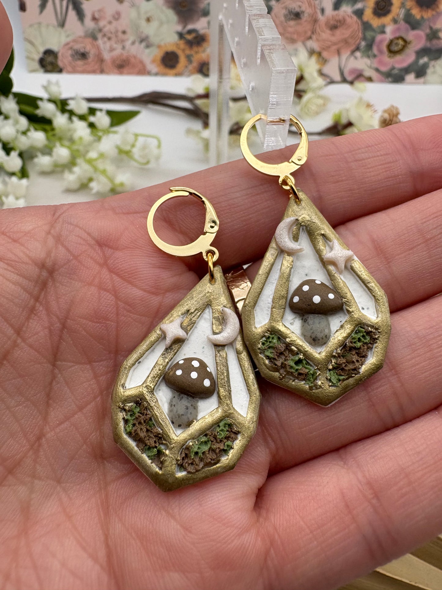 Mushroom Terrarium Earrings