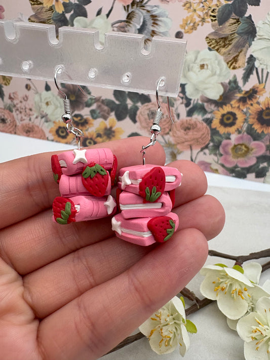 Strawberry Bookstack Earrings