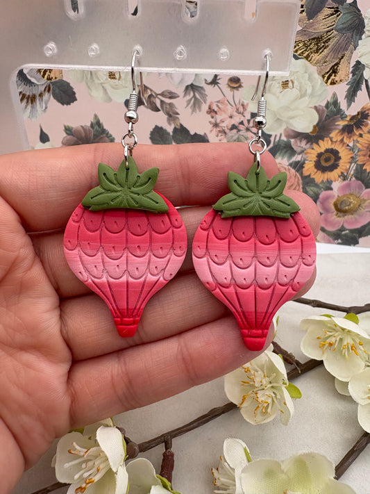 Strawberry Ombre Hot Air Balloon Earrings